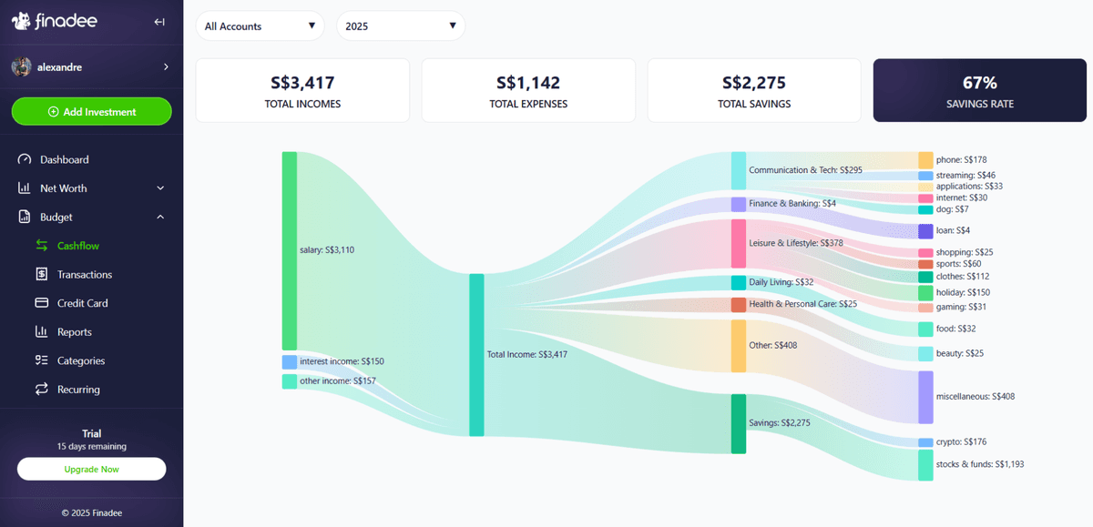 ดูการเคลื่อนไหวของเงินคุณ
